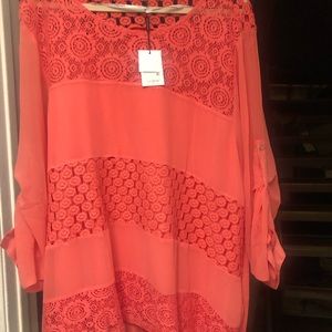 NWT Calvin Klein shirt 1x  coral color